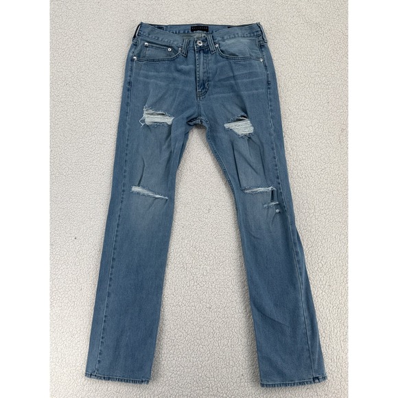 Bullhead Denim Co Slim Fit Distressed Ripped Jeans Men's Size 32x34 Light Wash - Picture 1 of 7
